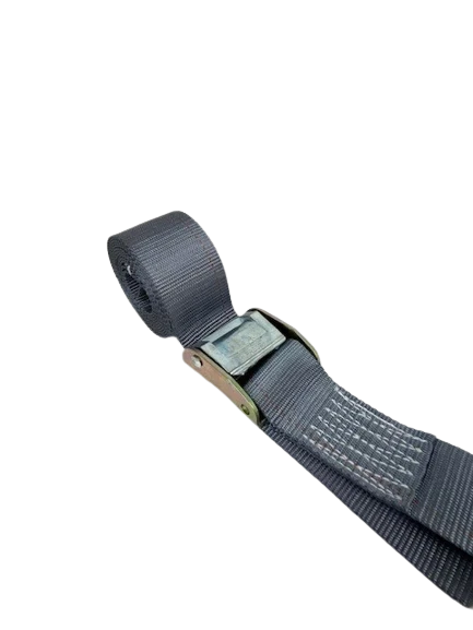 2" x 16' Grey Interior Van Cargo Strap with Cam Buckle and E-Track Fittings - 870 lbs Safe Working Load CasterHQ