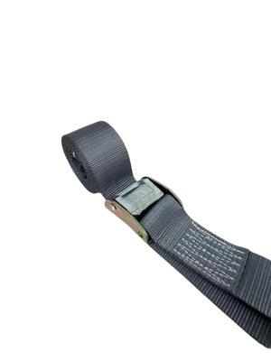 2" x 16' Grey Interior Van Cargo Strap with Cam Buckle and E-Track Fittings - 870 lbs Safe Working Load CasterHQ