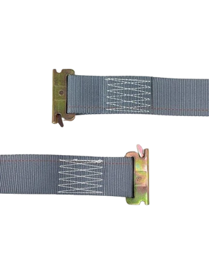 2" x 16' Grey Interior Van Cargo Strap with Cam Buckle and E-Track Fittings - 870 lbs Safe Working Load CasterHQ