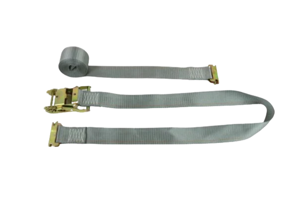 2" x 16' Gray E-Track Ratchet Strap Assembly for Interior Van Cargo Securement - 1,466 lbs WLL CasterHQ