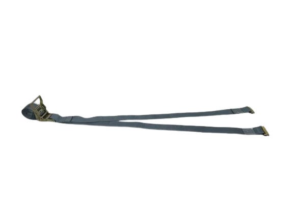2" x 16' Gray E-Track Ratchet Strap Assembly for Interior Van Cargo Securement - 1,466 lbs WLL CasterHQ