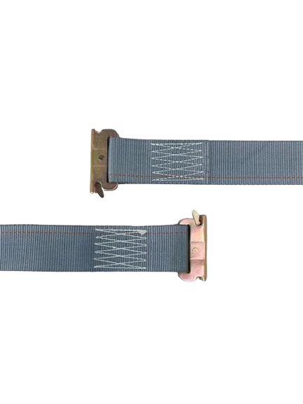 2" x 16' Gray E-Track Ratchet Strap Assembly for Interior Van Cargo Securement - 1,466 lbs WLL CasterHQ