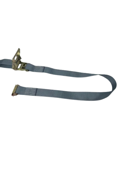 2" x 16' Gray E-Track Ratchet Strap Assembly for Interior Van Cargo Securement - 1,466 lbs WLL CasterHQ
