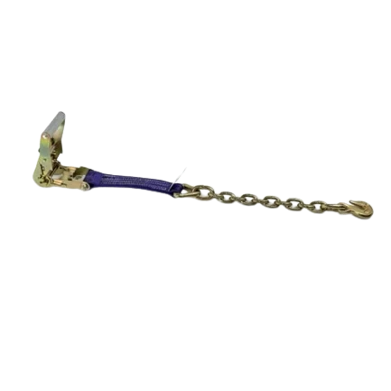 2" x 1' Ratchet Strap with Chain End & Grab Hook CasterHQ