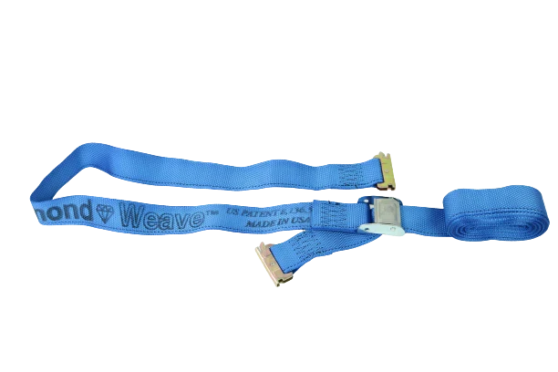 2" x 20' Interior Van Strap Cam Buckle Assembly with E-Track Fittings - 833 lbs Safe Working Load Limit CasterHQ