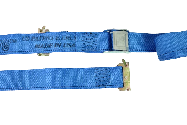 2" x 20' Interior Van Strap Cam Buckle Assembly with E-Track Fittings - 833 lbs Safe Working Load Limit CasterHQ