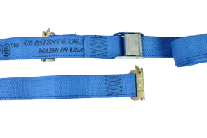 2" x 20' Interior Van Strap Cam Buckle Assembly with E-Track Fittings - 833 lbs Safe Working Load Limit CasterHQ
