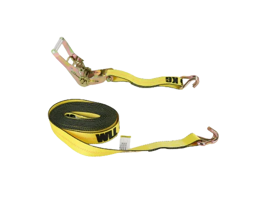 2" x 27' Ratchet Strap with Wire Hooks - Heavy Duty 3,333 lbs Break Strength - Secure Cargo Tiedown CasterHQ