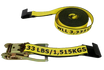3333 lb Ratchet Strap 2" x 30' Big Yellow Polyester Flat Hooks | CasterHQ