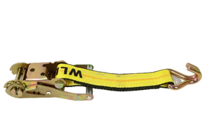 Heavy-Duty Ratchet Strap 2" x 30' with Wire Hooks, Big Yellow - 3,333 lbs Load Capacity, Model A-2X30BIGY-RWH - Durable & Reliable CasterHQ