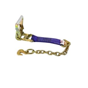 Heavy-Duty Ratchet Strap 2" x 30' - Chain Ends & Grab Hooks Model A-2X30RCE-DW | Secure & Durable Cargo Tying CasterHQ