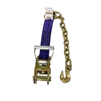 Heavy-Duty Ratchet Strap 2" x 30' - Chain Ends & Grab Hooks Model A-2X30RCE-DW | Secure & Durable Cargo Tying CasterHQ
