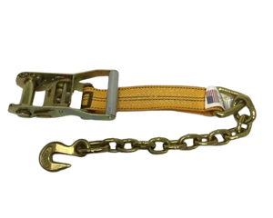 Heavy-Duty Ratchet Strap 2" x 30' - Chain Ends & Grab Hooks Model A-2X30RCE-DW | Secure & Durable Cargo Tying CasterHQ