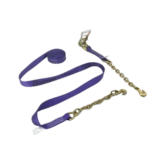Heavy-Duty Ratchet Strap 2" x 30' - Chain Ends & Grab Hooks Model A-2X30RCE-DW | Secure & Durable Cargo Tying CasterHQ
