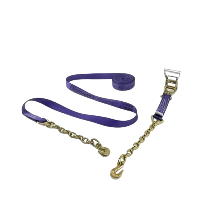 Heavy-Duty Ratchet Strap 2" x 30' - Chain Ends & Grab Hooks Model A-2X30RCE-DW | Secure & Durable Cargo Tying CasterHQ