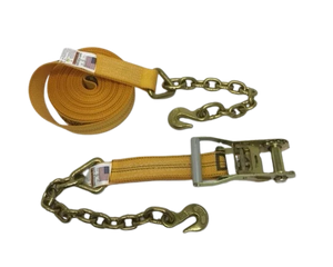 Heavy-Duty Ratchet Strap 2" x 30' - Chain Ends & Grab Hooks Model A-2X30RCE-DW | Secure & Durable Cargo Tying CasterHQ