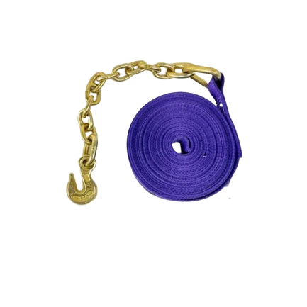 Heavy-Duty Ratchet Strap 2" x 30' - Chain Ends & Grab Hooks Model A-2X30RCE-DW | Secure & Durable Cargo Tying CasterHQ