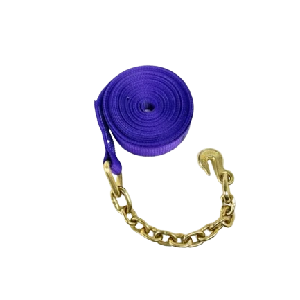 Heavy-Duty Ratchet Strap 2" x 30' - Chain Ends & Grab Hooks Model A-2X30RCE-DW | Secure & Durable Cargo Tying CasterHQ