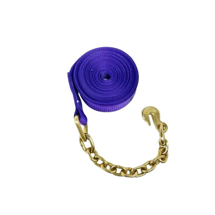 Heavy-Duty Ratchet Strap 2" x 30' - Chain Ends & Grab Hooks Model A-2X30RCE-DW | Secure & Durable Cargo Tying CasterHQ