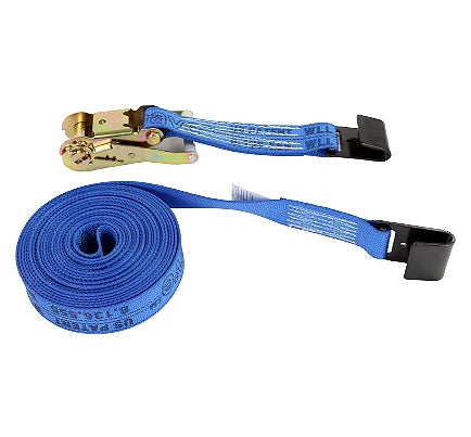 High-Strength A-2X30RFH-DW Ratchet Strap Assembly with Flat Hooks - 30’ x 2” Diamond Weave for Secure Cargo Transport CasterHQ