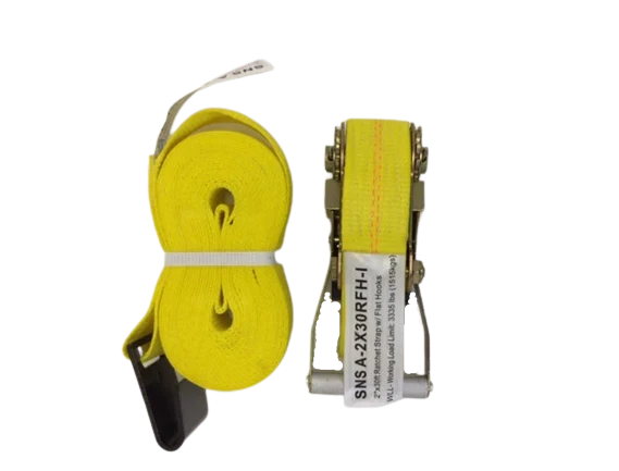 Heavy-Duty 2-Inch x 30-Foot Ratchet Tie Down Straps with Flat Hooks - 3,333 lbs Load Capacity CasterHQ