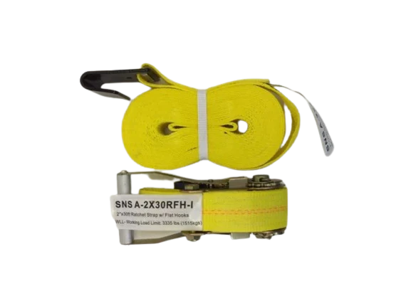 Heavy-Duty 2-Inch x 30-Foot Ratchet Tie Down Straps with Flat Hooks - 3,333 lbs Load Capacity CasterHQ