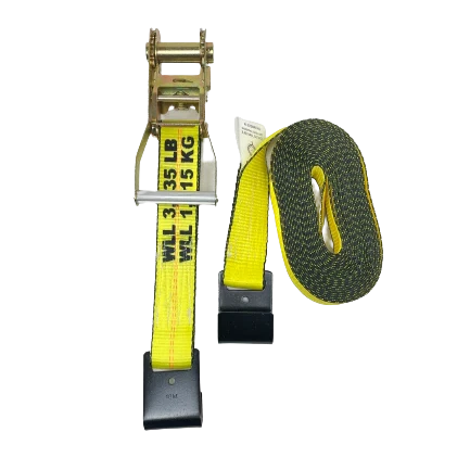 Heavy-Duty 2-Inch x 30-Foot Ratchet Tie Down Straps with Flat Hooks - 3,333 lbs Load Capacity CasterHQ