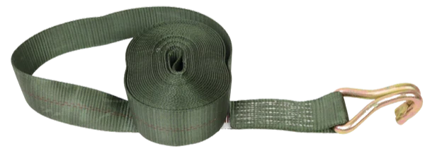 Green Camo Ratchet Strap 2" x 30' with Wire Hooks - 3,333 lbs Load Capacity | A-2X30RWH-OLIVE CasterHQ