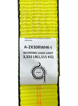 High-Capacity A-2X30RWHK-I Ratchet Strap - 2inch x 30feet with Wire Hooks - Secure Heavy Loads with 3,333 lbs Load Capacity CasterHQ