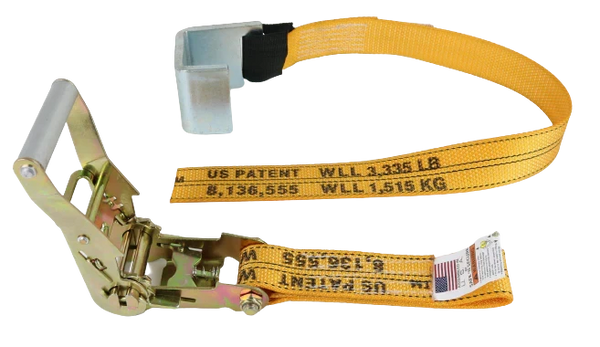 2" x 4' Gas Cylinder Ratchet Strap with Waste Hook and Loop - Diamond Weave Webbing CasterHQ