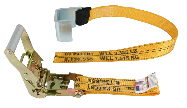 2" x 4' Gas Cylinder Ratchet Strap with Waste Hook and Loop - Diamond Weave Webbing CasterHQ