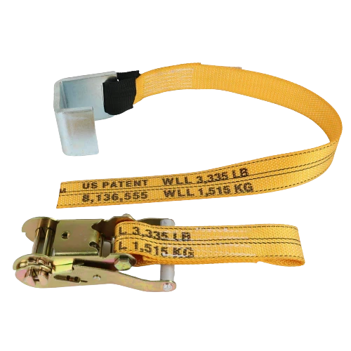2" x 4' Gas Cylinder Ratchet Strap with Waste Hook and Loop - Diamond Weave Webbing CasterHQ