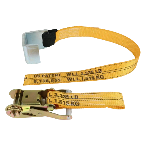 2" x 4' Gas Cylinder Ratchet Strap with Waste Hook and Loop - Diamond Weave Webbing CasterHQ