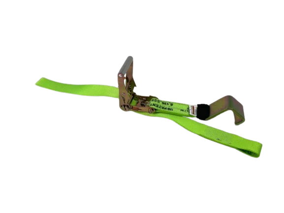 2" x 4' Heavy Duty Gas Cylinder Ratchet Strap with Waste Hook and Bolt Loop - Diamond Weave Webbing CasterHQ