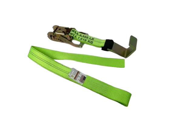 2" x 4' Heavy Duty Gas Cylinder Ratchet Strap with Waste Hook and Bolt Loop - Diamond Weave Webbing CasterHQ