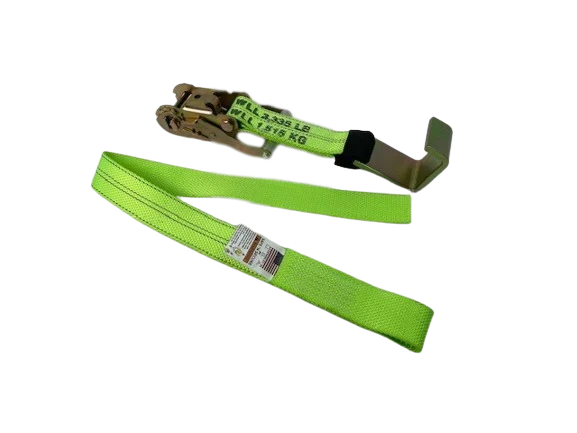 2" x 4' Heavy Duty Gas Cylinder Ratchet Strap with Waste Hook and Bolt Loop - Diamond Weave Webbing CasterHQ
