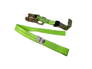 2" x 4' Heavy Duty Gas Cylinder Ratchet Strap with Waste Hook and Bolt Loop - Diamond Weave Webbing CasterHQ