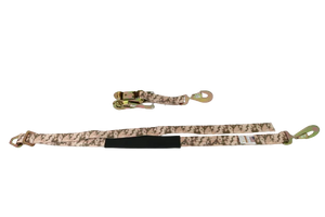 2" x 8' Camo Ratchet Axle Strap Assembly with Snap Hooks