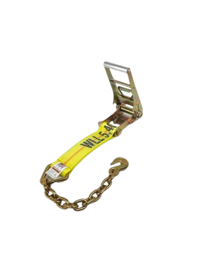 5,400 lb 3" Ratchet Strap Short End & Chain Grab Hook