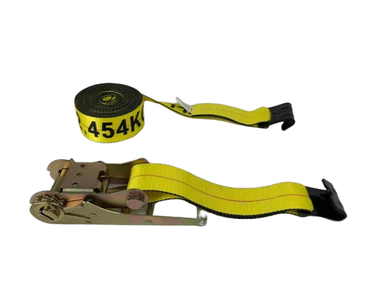 Heavy-Duty Ratchet Strap Assembly 3inch x 30feet with Flat Hook - 5,400 lbs Load Capacity | A-3X30RFH-I CasterHQ