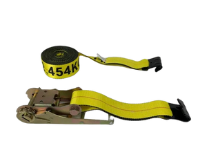 Heavy-Duty Ratchet Strap Assembly 3inch x 30feet with Flat Hook - 5,400 lbs Load Capacity | A-3X30RFH-I CasterHQ