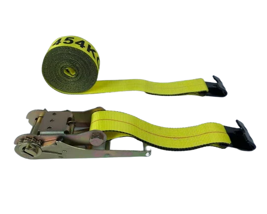 Heavy-Duty Ratchet Strap Assembly 3inch x 30feet with Flat Hook - 5,400 lbs Load Capacity | A-3X30RFH-I CasterHQ