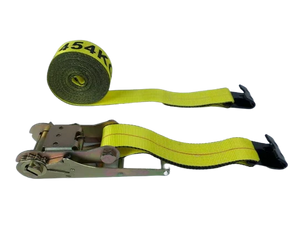 Heavy-Duty Ratchet Strap Assembly 3inch x 30feet with Flat Hook - 5,400 lbs Load Capacity | A-3X30RFH-I CasterHQ