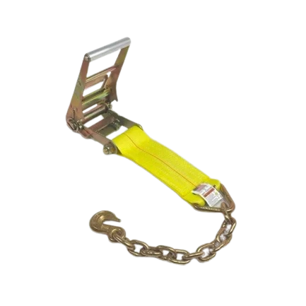 4" Heavy Duty Ratchet Strap with Chain End CasterHQ