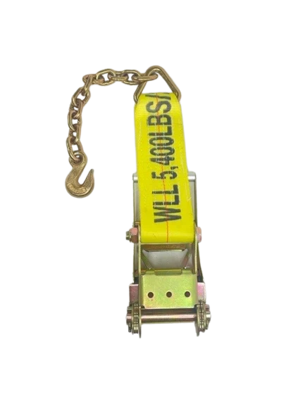 4" Heavy Duty Ratchet Strap with Chain End CasterHQ
