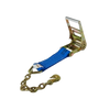 4" x 1' Ratchet Strap Short End with Chain End & Grab Hook CasterHQ