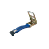 4" x 1' Ratchet Strap Short End with Flat Hook - Diamond Weave Webbing CasterHQ