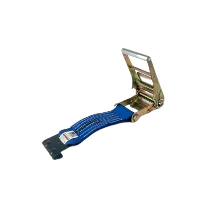 4" x 1' Ratchet Strap Short End with Flat Hook - Diamond Weave Webbing CasterHQ