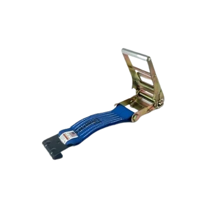 4" x 1' Ratchet Strap Short End with Flat Hook - Diamond Weave Webbing CasterHQ