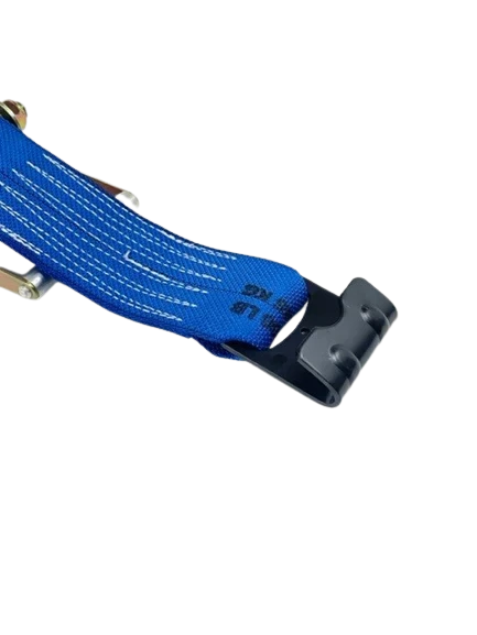 4" x 1' Ratchet Strap Short End with Flat Hook - Diamond Weave Webbing CasterHQ